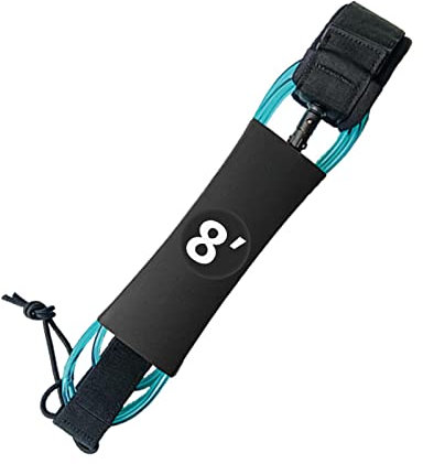 Baoblaze Surfbrett-Leine, Surf-Beinseil, gerades Stand-Up-Paddle-Board-Leine, Surf-Leinen, Outdoor-Gurt für Surfbrett, Fishboard, Blau, 8FT