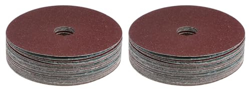 HARFINGTON 50pcs 100 Grit Aluminum Oxide Resin Fiber Discs 5 x7/8 Metal Sanding Grinding Discs for Angle Grinding Machine Polishing and Grinding Metals, Wood, and Fiberglass