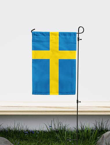 Bandiera da giardino della Svezia, stampa su entrambi i lati, design unico, realizzata in UE (30 x 45 cm)