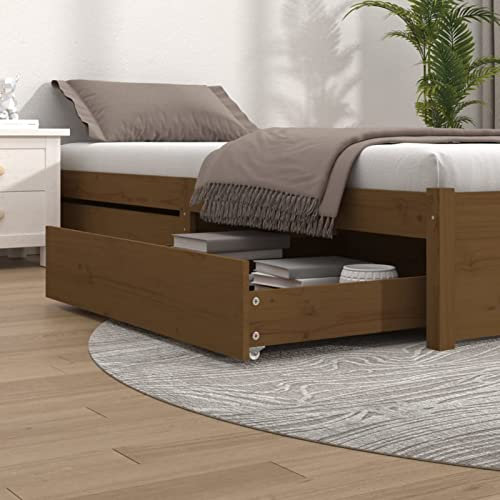 ShGaxin Bettschubladen 2 STK. Honigbraun Massivholz Kiefer, Bettkasten, Unterbettkommode, Unterbett Aufbewahrungsbox, Unterbett Aufbewahrung, Aufbewahrungstasche Für Bettdecken
