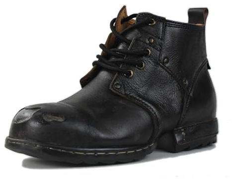 COWSDELLA män gripy svart järn bit tå-tippad design Chukka stövlar snörning motorcykel casual läder klänning känga för män mode 6015-3-A-R, Distressed svart, 47 EU