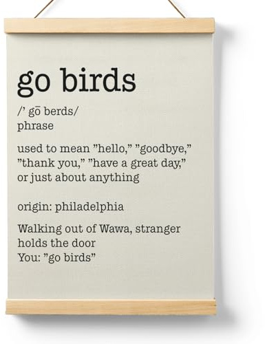 Ryeolo Football Go Birds Definition Wooden Poster Hanger Frame 12.5x17 Inch,Go Birds Poster Hanger Frame,Motivational Wooden Hanging Wall Art Decor For Home Room
