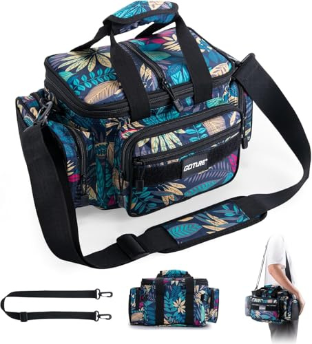 Goture Sac de pêche, Sac à bandoulière Souple 600D résistant à l'eau, Petit Sac de Rangement Tactique pour matériel d'eau Douce et d'eau salée, pour l'extérieur, Cadeaux de pêche pour Hommes