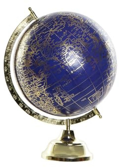 GLOBO TERRAQUEO METAL 27X25X36 BOLA 25CM. DORADO