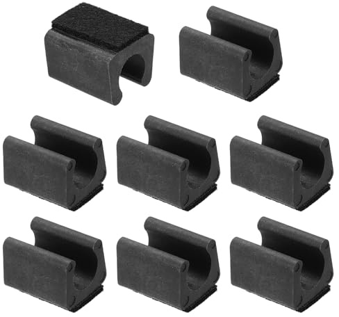 PATIKIL 8pcs cappucci rettangolari per gambe di seie con feltro 14mm nero | proteggi pavimenti in legno duro, adatti per ufficio, antigraffio, scorrevoli, silenziosi