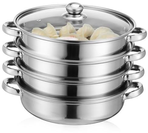 Cabilock Olla De Vapor Inoxidable Cazuela Vaporera Súper Gruesa Duradera y Resistente