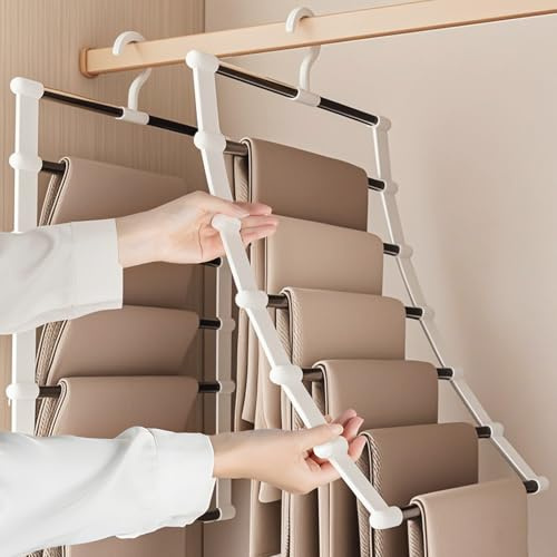 Hosenbügel, Kleiderbügel Hosen, platzsparend 3 Stück rutschfest Faltbare Multi Bügel für die Garderobe für Aufhängbarer Hosen,Röcke,Schals,Handtücher,Bettlaken,Krawatten,Gürtel Kleiner Kleidungsstücke