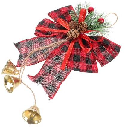 ULTECHNOVO Festliche Glockenornamente Mit Schleifen Weihnachtsbögen Aus Mit -Design Für Weihnachtsbaum Tür Wanddekoration Rustikaler Charme Für Feiertage