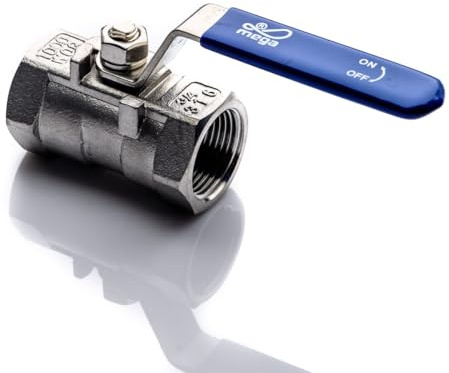 POLBERIS Kugelhahn 1 Edelstahl 316 Druck 64bar Absperrventil Inox Säure Rostfrei Gewinde BSP Rp Zylinderinnen-Gewinde gerade aus Edelstahl hydraulisch GW GW