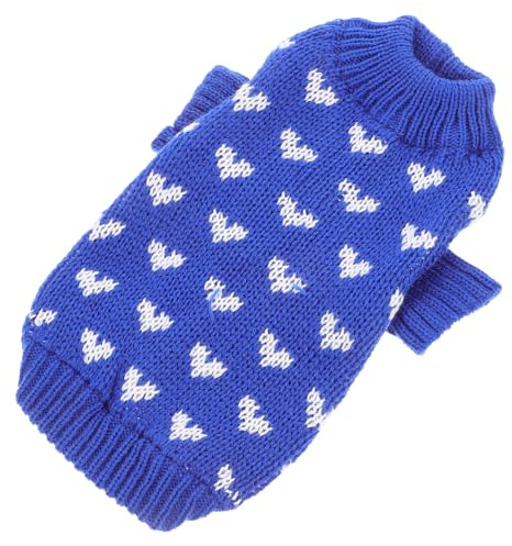 Toyvian Hundepullover Welpen Winterpullover aus Weichem Strick mit Herzmuster Warme Xs Hundekleidung für Kleine Hunde Dekorative Haustierpullover für Kaltes Wetter
