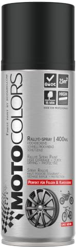 MotoColors Autolack Spray 400ml – Sprühlack für Karosserie, Felgen & Anbauteile | Hochdeckender Farbspray, schnelltrocknend, wetterfest - Schwarz Matt
