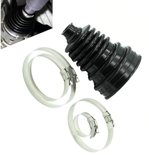 TUPOSTAR Kit De Fuelle para Junta HomocinéTica, Kit De Abrazadera para RóTula De Silicona De Velocidad Constante, Protector Antipolvo Universal De Silicona,Negro
