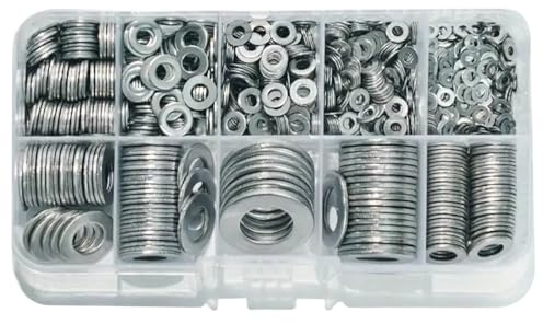 Rondelle in acciaio inossidabile, 580 rondelle piatte M2/M2.5/M3/M4/M5/M6/M8/M10/M12 in acciaio inossidabile per lavori all'aperto Ristrutturazione di interni Riparazione elettrica Riparazione di mob