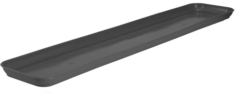 KADAX Sottovaso da 80 cm per fioriera Evron, sottopentola rettangolare in plastica, per fioriera da balcone, sottopentola per piante (antracite)