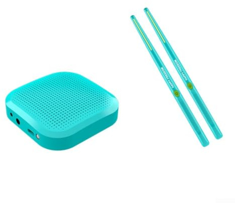 ARMYJY Batteria elettronica portatile con rilevamento del movimento 3D, batteria ad aria compatta per principianti con doppia zona per rullante, cuscinetti silenziosi per uso domestico, blu navy, 36 x