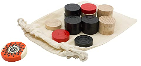 GICO Carrom Steine Komplettsatz von Carrom Manufaktur, Set Turnier Extra Class mit Steinen und Striker - 2104