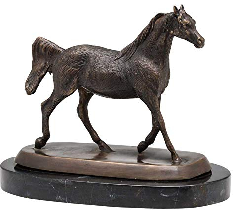 Bronze Pferd Bronzeskulptur Figur Araber Skulptur Antik-Stil Bronzefigur