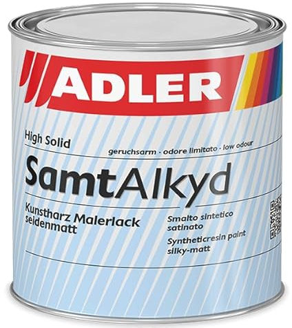 ADLER Buntlack seidenmatt SamtAlkyd - Kunstharzlack in diversen Farbtönen RAL6002 Laubgrün | 750ml