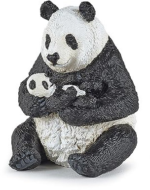 PAPO Toys 2050196 - Figura Panda Sentado con Bebe (Plastico)