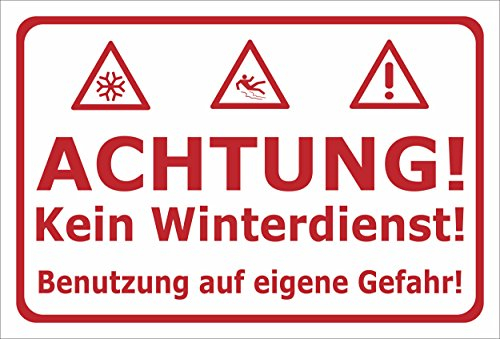 Melis-Folienwerkstatt Schild Kein Winterdienst - 30x20cm - Bohrlöcher - 3mm Aluverbund – 20 VAR S00018-020-E