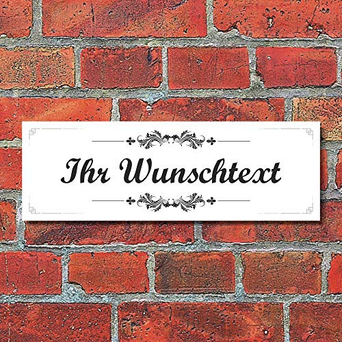 Schild Namensschild Türschild Haustür 300 x 100 mm | 3 mm Alu-Verbund, wetterfester UV-Direktdruck, robust und langlebig, Made in Germany