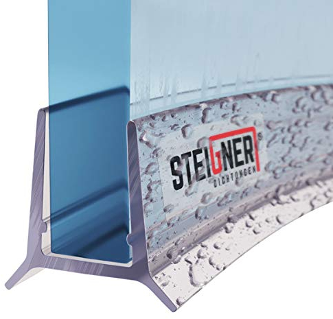 STEIGNER Guarnizione doccia, 40cm, per spessore vetro 5mm/ 6mm, guarnizione semicircolare in PVC, UK24-06