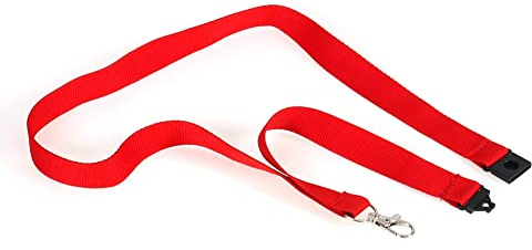 Schlüsselband Rot 10er Set, 44cm × 20mm, Karabiner, Sicherheitsverschluss | Textil 20mm, Länge 44cm, Metallkarabiner, Kunststoff-Sicherheitsverschluss, auch für Schlüssel geeignet