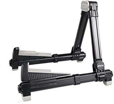 Meeland Universal-Gitarrenständer, zusammenklappbar, A-Rahmen, verstellbare und tragbare Gitarrenstütze für klassische Gitarren, Akustikgitarren, Bass und Ukulele, ideal für Bühne und Zuhause