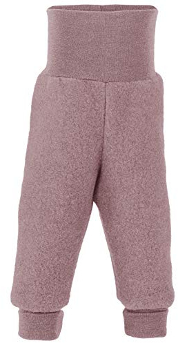 Engel Baby Hose Fleece, 100% Schurwole, Natur, Gr. 50/56-86/92, 3 Farben (50/56, Rosenholz Melange)