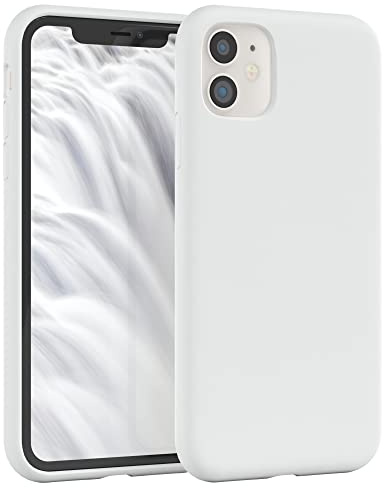 EAZY CASE Premium Silikon Handyhülle kompatibel mit iPhone 11 Slimcover mit Kameraschutz und Innenfutter, Silikonhülle, Schutzhülle, Bumper, Handy Case, Hülle, Softcase, Weiß