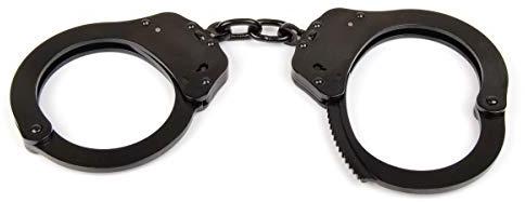 Handschelle mit Kette für große Handgelenke (Schwarz)