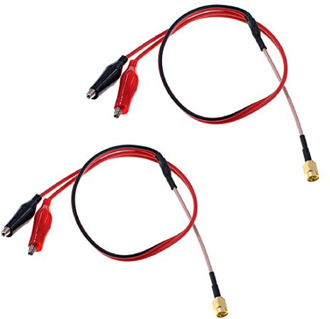 Oiyagai 2 Pezzi Cavo Tester SMA Maschio a Doppie Pinze Alligator - RG316, 50cm/19,5 Pollici, Ideale per Test e Misurazioni Precise