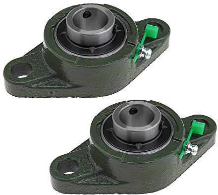 OTOTEC 2Pcs 30MM Bore Dia UCFL206 Outer Spherical Rhombic Flange Bearings With Oil Nozzle 2-Bolt Pillow Block Self-aligning For Machinery Conveying System