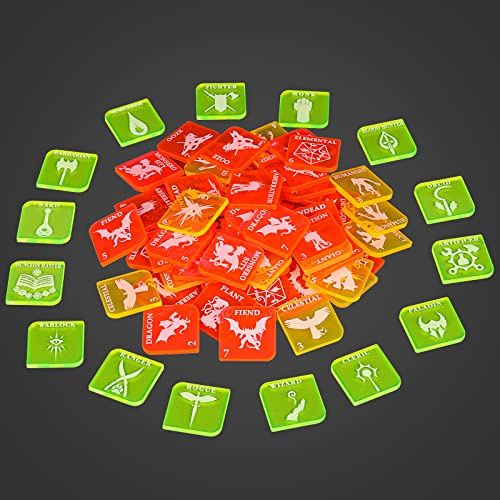 CZYY D&D Tabletop Game Tokens Fantasy RPG Hero and Monster Token Set of 112 Pieces Perfect for Dungeons & Dragons and Pathfinder (Acryl)