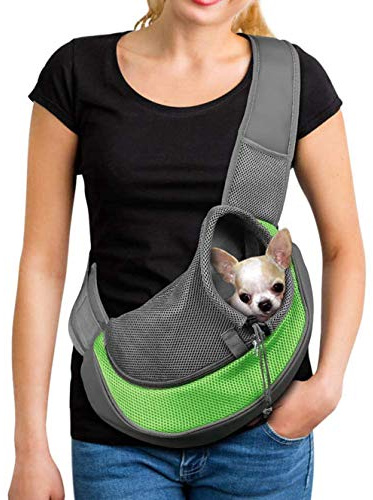 Tragbar Kleine Haustier Hunde Katzen Welpen Umhängetasche Reise Träger Schulter Beutel Atmungsaktiv Mesh Transporttasche Klein Hunde Katze Sling Pet Tragetuch Rucksack Pet Bag, L 2-4kg