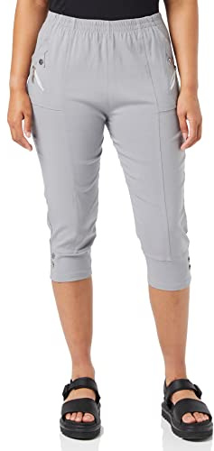 CherryBerry kvinnor damer elastisk bomull stretch capri beskurna 3/4 byxor UK 10-22 storlek, Grå, 46