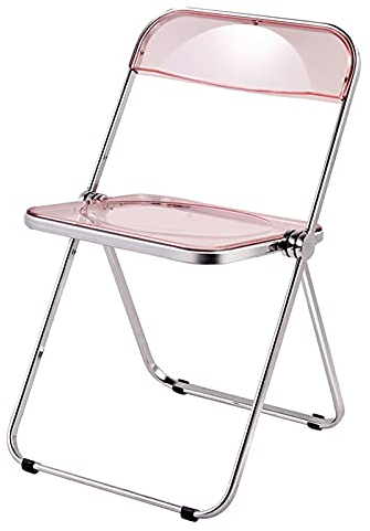 LHX Klappstuhl transparentes Acrylmaterial, faltbar und leicht zu tragen, geeignet for Büroreisen im Restaurantgarten (Size : Pink)