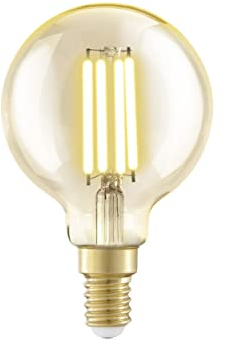 EGLO E14 LED Lampe, Amber Vintage Glühbirne, Globe Leuchtmittel für Retro Beleuchtung, 4 Watt (entspricht 32 Watt), 350 Lumen, warmweiß, 2200k, Edison Birne G60, Ø 6 cm