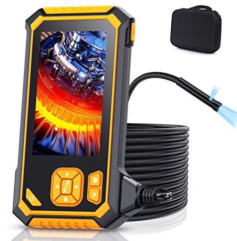 GLOSOLE Dual Kameras Endoskopkamera mit licht, 4.5 Zoll IPS Bildschirm 1080P HD Inspektionskamera Industrie Endoskop Schlangenkamera IP67 Wasserdichtes,mit 32G TF Karte und Tragetasche