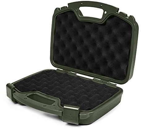 GUGULUZA Waffenkoffer für Pistolen mit Schaumstoff 33.5 × 27 × 9 cm | Pistolenkoffer Kunststoff, Abschließbar, Wasserdicht, Noppenschaumeinlage, Transportkoffer