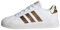 adidas Grand Court Sustainable Lace Shoes, Sneaker, Cloud White/Cloud White/Matte Gold, 38 2/3 EU