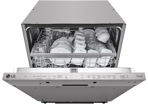 LG DB242TX - Lavavajillas Integrable QuadWash, Motor Inverter Direct, EasyRack Plus, Certificado D, 14 Litros, Blanco