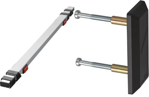 ABUS Tür-Panzerriegel PR1400, silber, 10254 & Befestigungs-Set PA1018, für Panzerriegel, schwarz, 10661