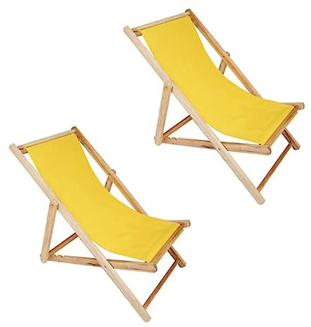 VIDECOR Outdoor-Terrassen-Loungesessel aus Holz, 2er-Set, Strand-Sessel-Set, Höhe, Tragbar, Liegestuhl, Massivholzrahmen mit Weißem Polyester-Segeltuch,L