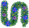 SHAVINGFUN Christmas garland,christmas garland with lights,2.7M/ 9FT Christmas Garland Decorations Illuminated with LED Lights,for Stairs Fireplaces Christmas Festive Wreath Xmas Decor (Purple)