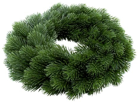 Künstlicher Edel Tannenkranz grün - 28 cm - Weihnachts Türkranz mit naturgetreuen Tannenzweigen - Deko Kunst Tannenzweig Adventskranz Spritzguss Kranz für Weihnachtsdeko
