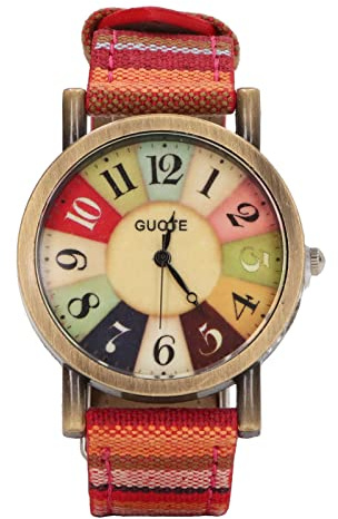 Relojes, Reloj de Pulsera Ajustable con Banda de Latón Fuerte y Duradero, Reloj Hippie de Estilo Bohemio Multicolor para Mujer con Batería Incorporada, Regalo para Sus Amigos