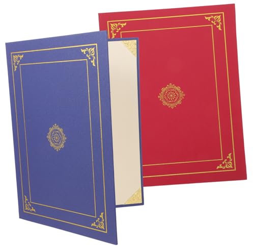 Tofficu 2St Titelbild der Ehrenurkunde Inhaber von Urkunden zertifikat abdeckung Ordner Umschlag Papier-Award-Cover Urkundenhülle Ernennungsurkunde Schutzhülle Zertifikatssatz Mappe a4