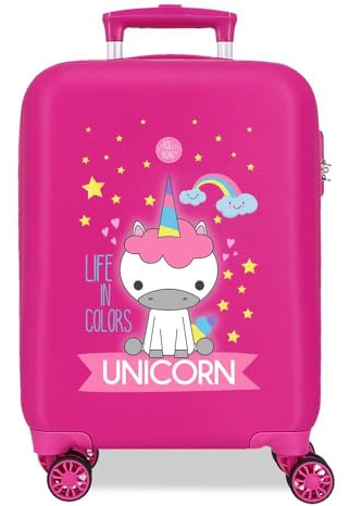 ROLL ROAD Little me Unicorn Valigia da Cabina Rosa 33 x 50 x 20 cm Rigida ABS Chiusura a combinazione laterale 28,4 L 2 kg 4 ruote doppie bagaglio a mano, Rosa, Volume: 33 L, Valigia cabina
