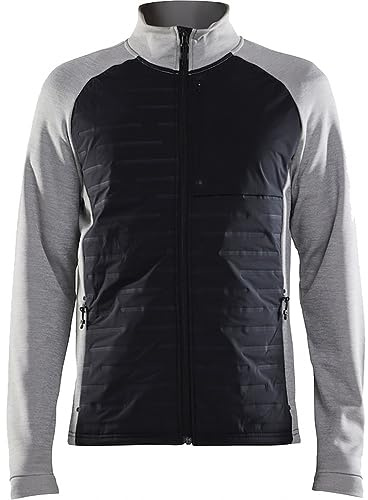 Craft ADV Unify Hybrid jacka | övergångsjacka herr 3XL | grå melange/svart | lätt jacka av funktionellt material | Med 2 fickor och 1 bröstficka | lätt jacka för män